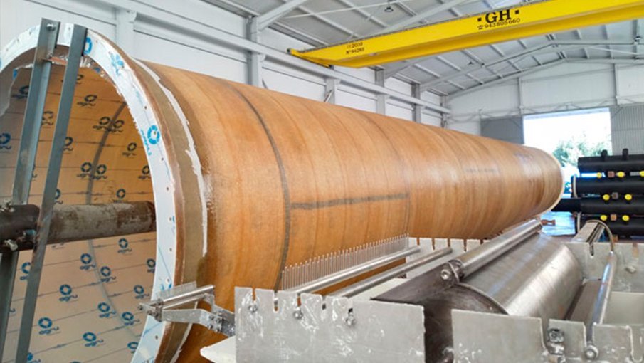 Ein ECTFE Dual-Laminat „Schuss“ des Kamins während des Laminierungsprozesses