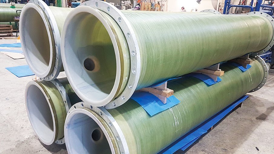 GFK Dual-Laminat Rohrsegmente ausgekleidet mit AGRU FEP GGS Platten