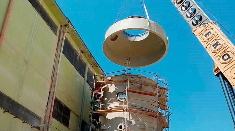 Scrubbers in PP and components with extreme weight