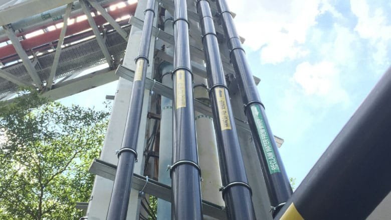 HDPE is lightweight and therefore saves cost on pipe support brackets.