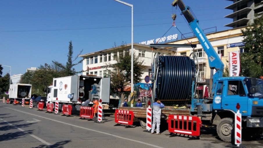 agru close-fit liner gefaltete rohre in der Mongolei