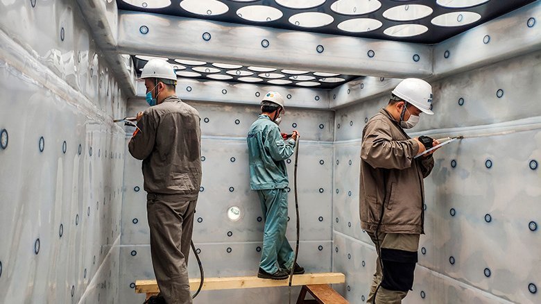 PFA lining of the Electrostatic precipitator housing.
