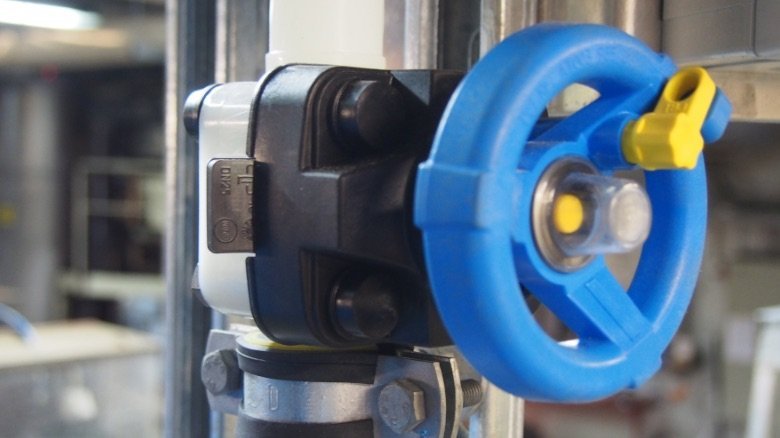 AGRU ECTFE diaphragm valve installed