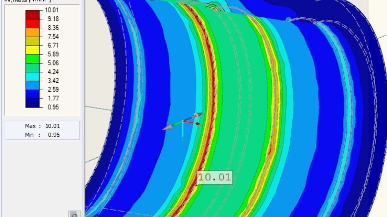 Simulation of stress peaks occurring in the weld edge zones under test conditions according to DIN EN 1555-3 / DIN EN 12201-3. Source: HESSEL Ingenieurtechnik GmbH