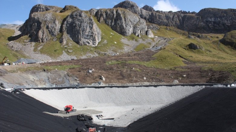 Steep slope with AGRU HDPE geomembrane