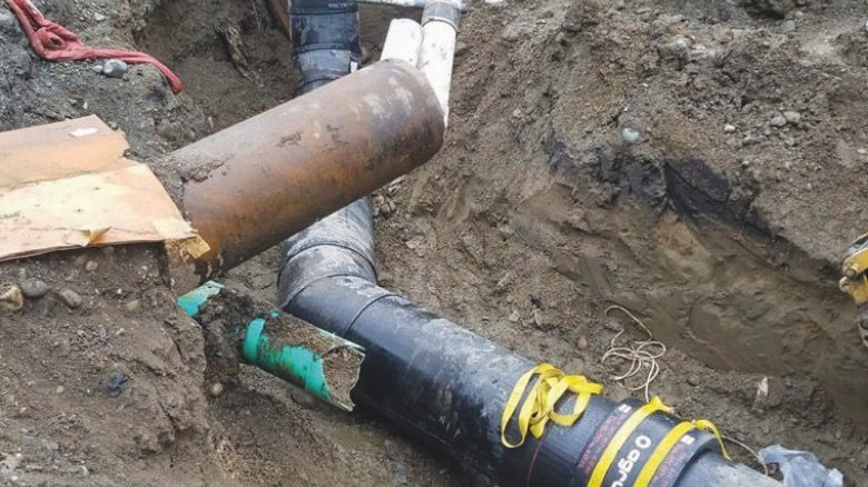 The new pipeline at the North Bend WWTP.