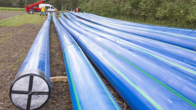 Geschweißte Rohrstränge mit Schutzmantelrohr