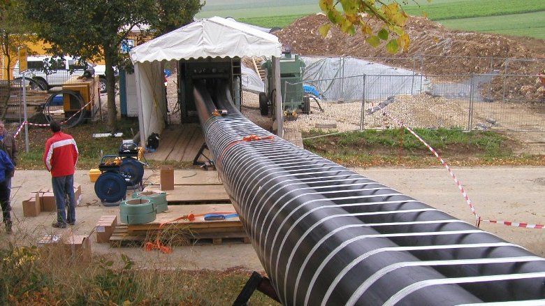 Folding the diameter pipe