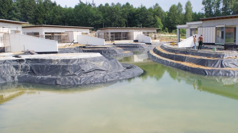 Filling of the pond area