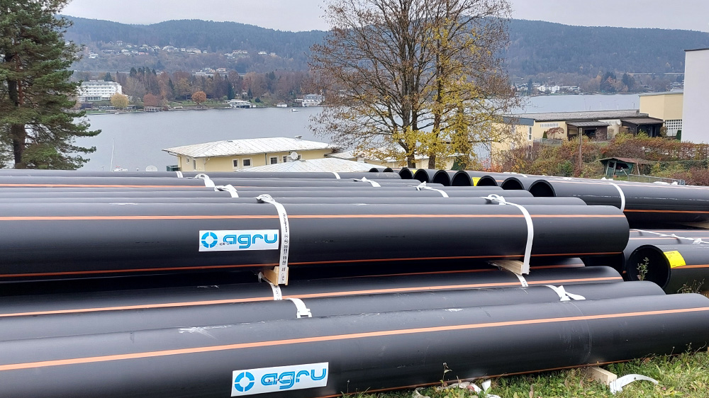 Die neue AGRULINE Druckrohrleitung transportiert das Abwasser aus Velden zur Kläranlage des Abwasserverbands Wörthersee West.