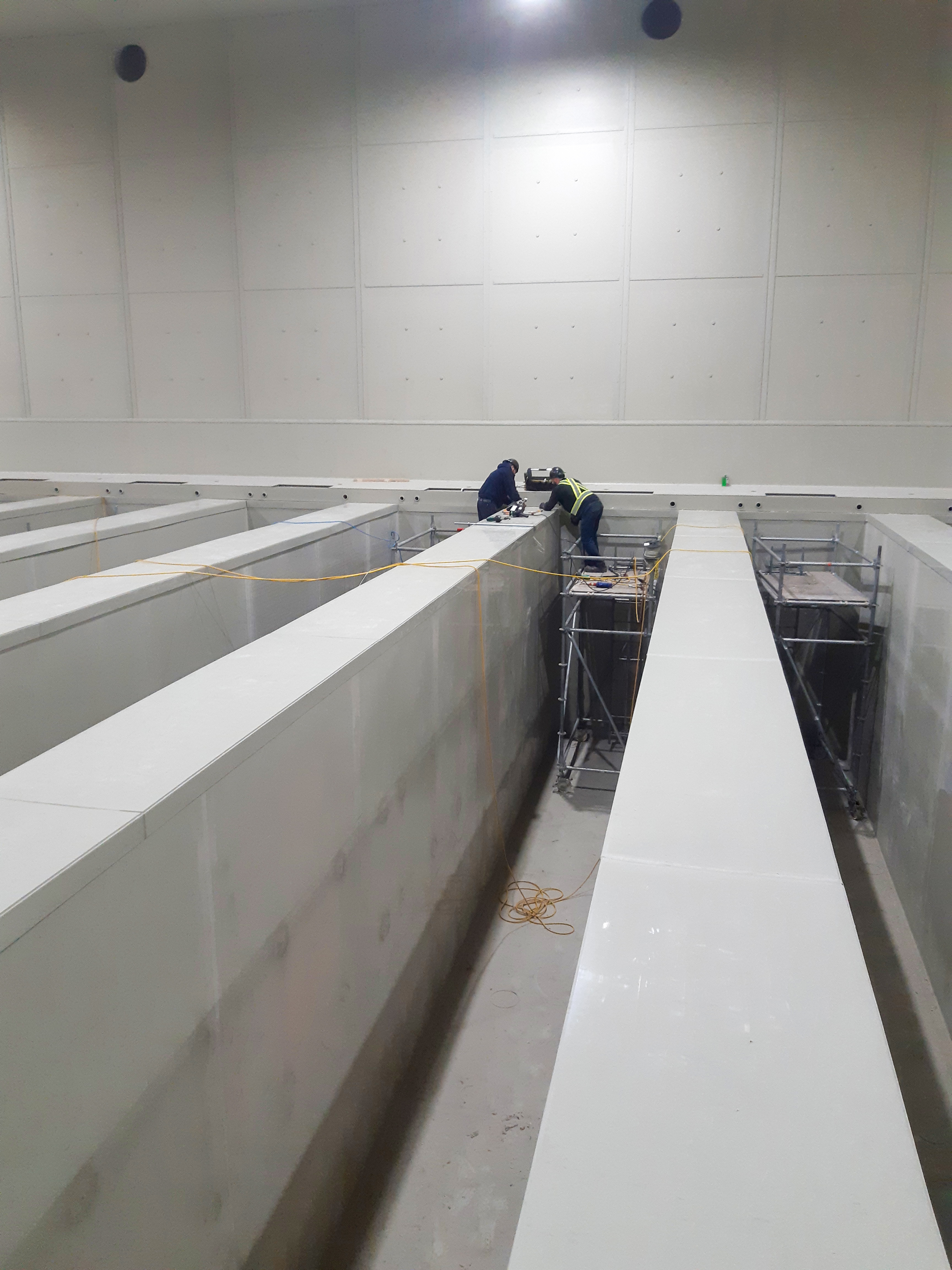 All pools, walls and ceilings were lined with PP-R Ultra Grip concrete protection panels.